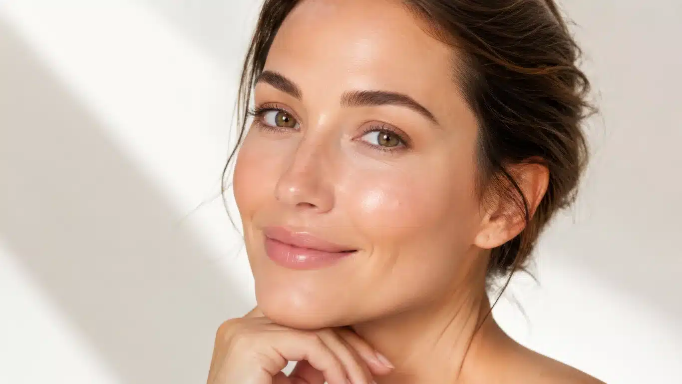 botox injections natural glowing results portrait of brunette woman with smooth glowing skin representing botox injection results